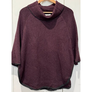 Women's LOFT Outlet cowl neck marled Burgundy Gray Cowl Neck Sweater topper XS/S